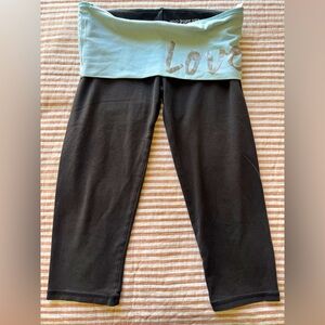 Victoria's Secret PINK Vintage Fold Over Leggings Y2K Yoga Capri Pants Sz: S
